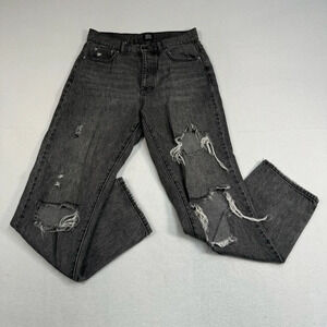 BDG Slim Straight Leg Button Fly Jeans Womens Size 27 Black High Rise